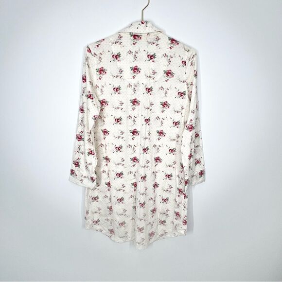 Lauren Ralph Lauren Floral Print Embroidered Logo Sleep Shirt Cottagecore Small - Picture 5 of 9
